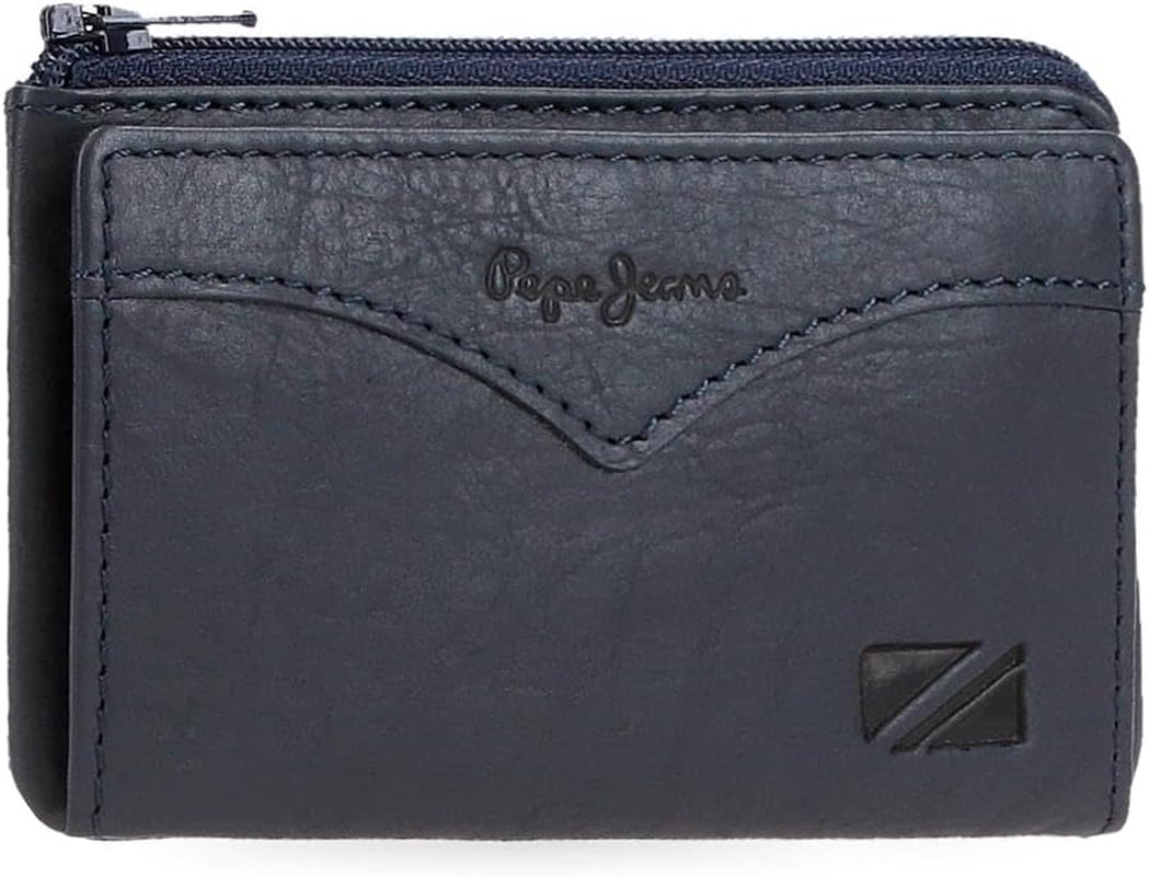 Pepe Jeans Cartera tipo chaqueta con tarjetero, talla única Cartera hombre Naty Shop Azul