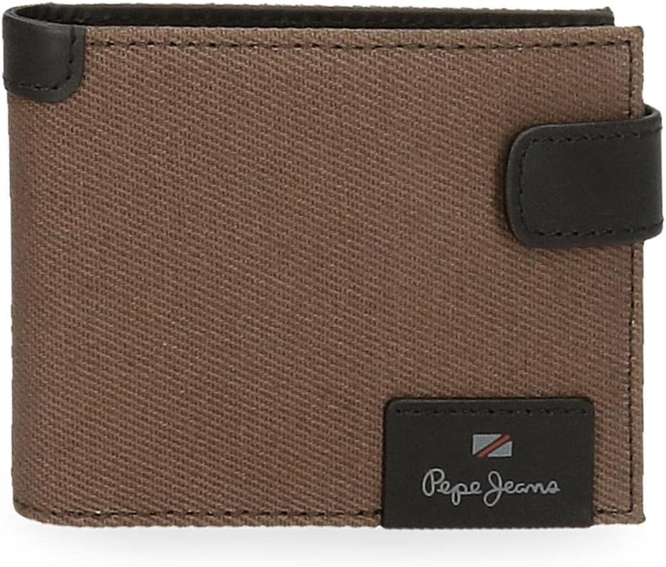 Pepe Jeans Cartera horizontal Hilltop con cierre de clic, cartera única de hombre Naty Shop Marrón