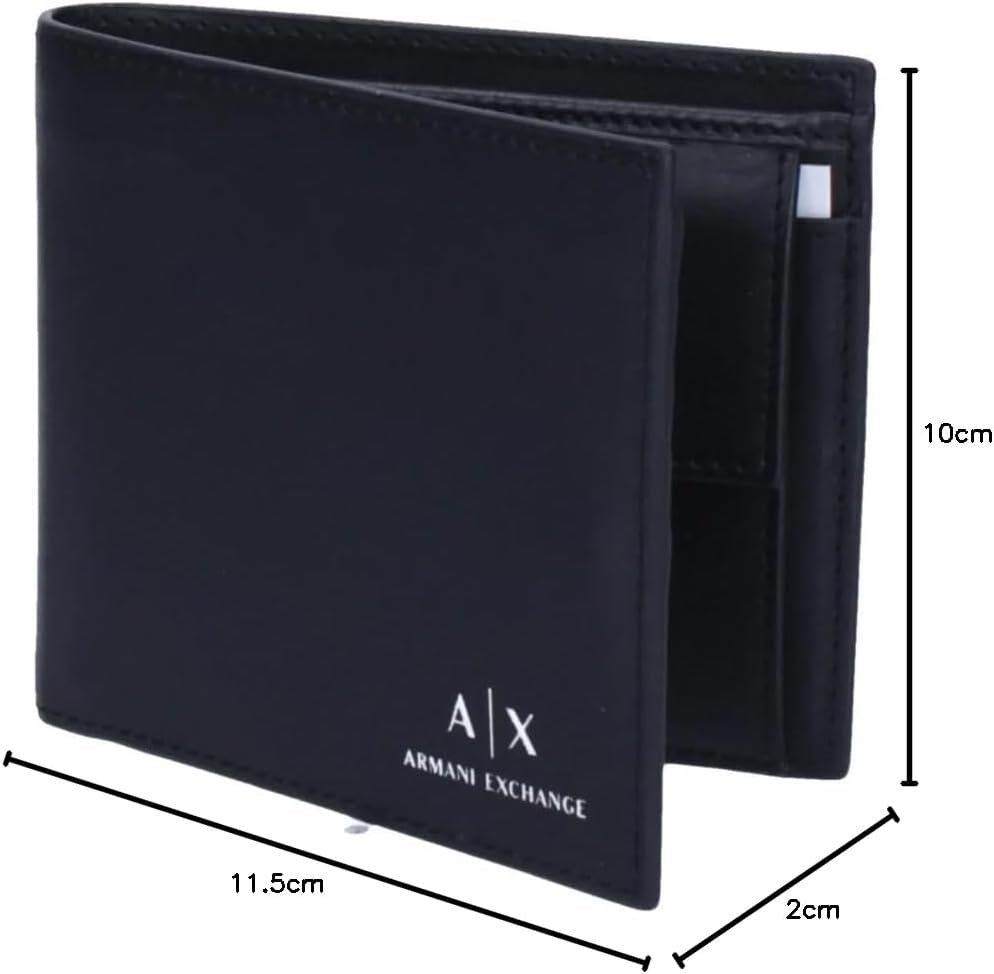 Armani Exchange Cartera de hombre Essential Simple con estampado de logotipo negro Cartera de hombre Naty Shop