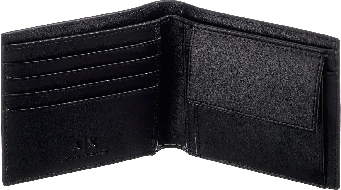 Armani Exchange Cartera de hombre Essential Simple con estampado de logotipo negro Cartera de hombre Naty Shop