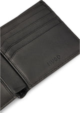 Cartera HUGO Tibby 8cc para hombre en piel de napa con logo negro Cartera para hombre Naty Shop