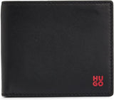Cartera de hombre HUGO Tibby 8cc de piel de napa con logo negro