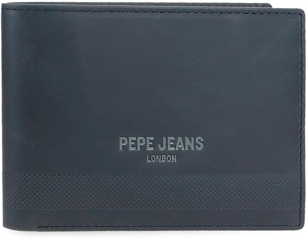 Cartera de hombre Pepe Jeans azul 11,5 x 8 x 1 cm Cartera de piel con protección RFID y bolsillo para monedas Cartera de hombre Naty Shop Default Title