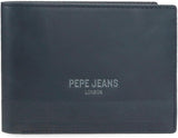 Cartera de hombre Pepe Jeans azul 11,5 x 8 x 1 cm Cartera de piel con protección RFID y bolsillo para monedas Cartera de hombre Naty Shop Default Title