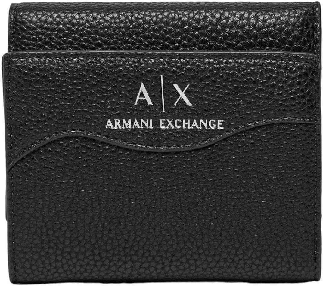Armani Exchange Cartera plegable Wave para mujer, color negro Naty Shop Cartera para mujer Título predeterminado