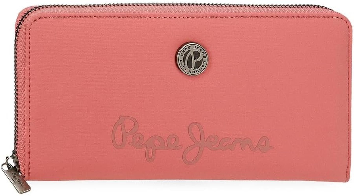 Pepe Jeans Cartera Corin con Tarjetero, Rosa, 19,5 x 10 x 2 cm, Poliéster y PU de Joumma Bags, Rosa, Talla Única, Cartera con Tarjeteros Cartera Mujer Naty Shop Default Title