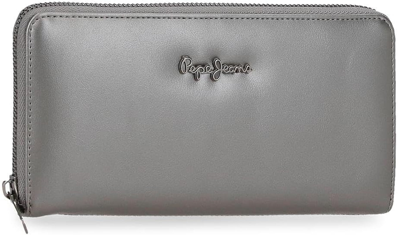 Billetera Pepe Jeans Ruby, monedero, billetera, fabricada en poliéster con detalles en polipiel. Compartimentos, cremalleras. From Joumma Bags Cartera Mujer Naty Shop Cartera Rubí Antracita