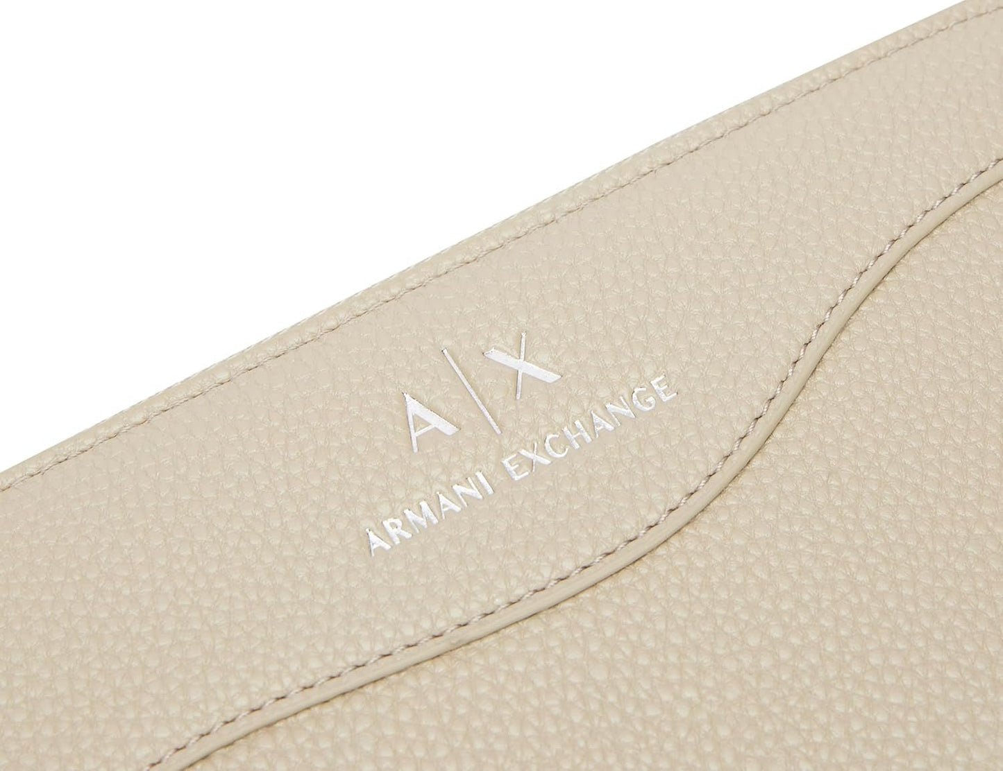 Cartera de mujer Essential Wave Pisco plateada con logo estampado de tres pliegues Armani Exchange Cartera para mujer Naty Shop