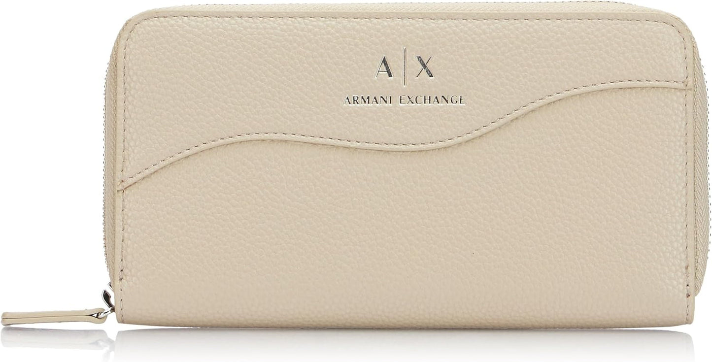 Armani Exchange Cartera triple con logo estampado en plata Essential Wave Pisco para mujer Naty Shop Cartera para mujer Título predeterminado