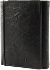Fossil Cartera triple de cuero Neel para hombre 8,255 cm de largo x 1,905 cm de ancho x 10,16 cm de alto Cartera para hombre Naty Shop Negro