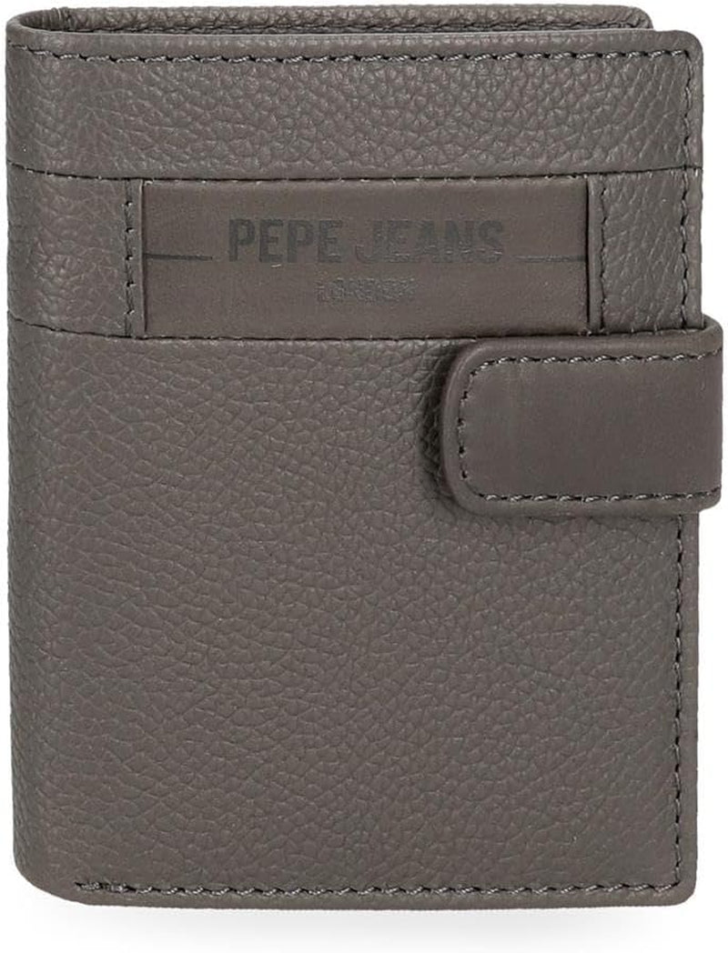 Pepe Jeans Checkbox Negro Marrón Azul Gris Carteras Y Monederos De Piel De Vaqueta Cartera Hombre Naty Shop Cartera Click Gris