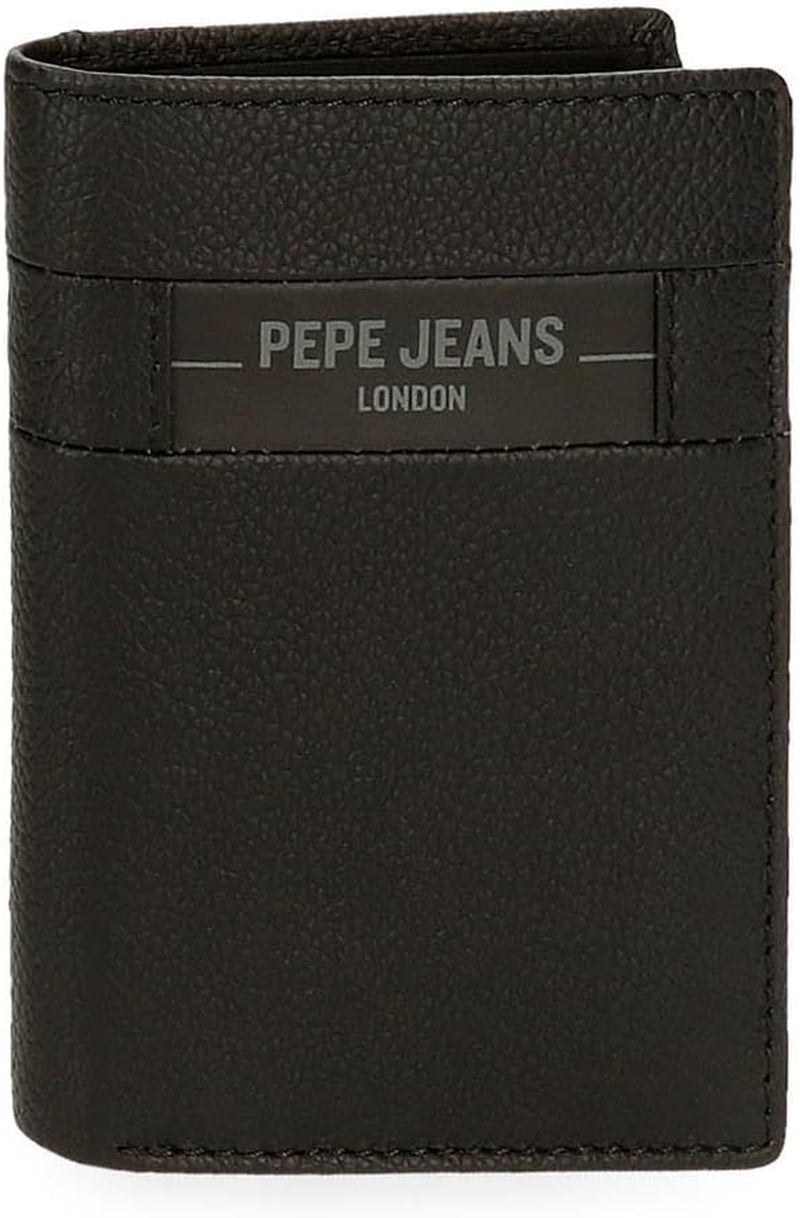 Cartera Hombre Pepe Jeans Checkbox Negro Marrón Azul Gris Piel Vaqueta Cartera Hombre Naty Shop Cartera Vertical Negra
