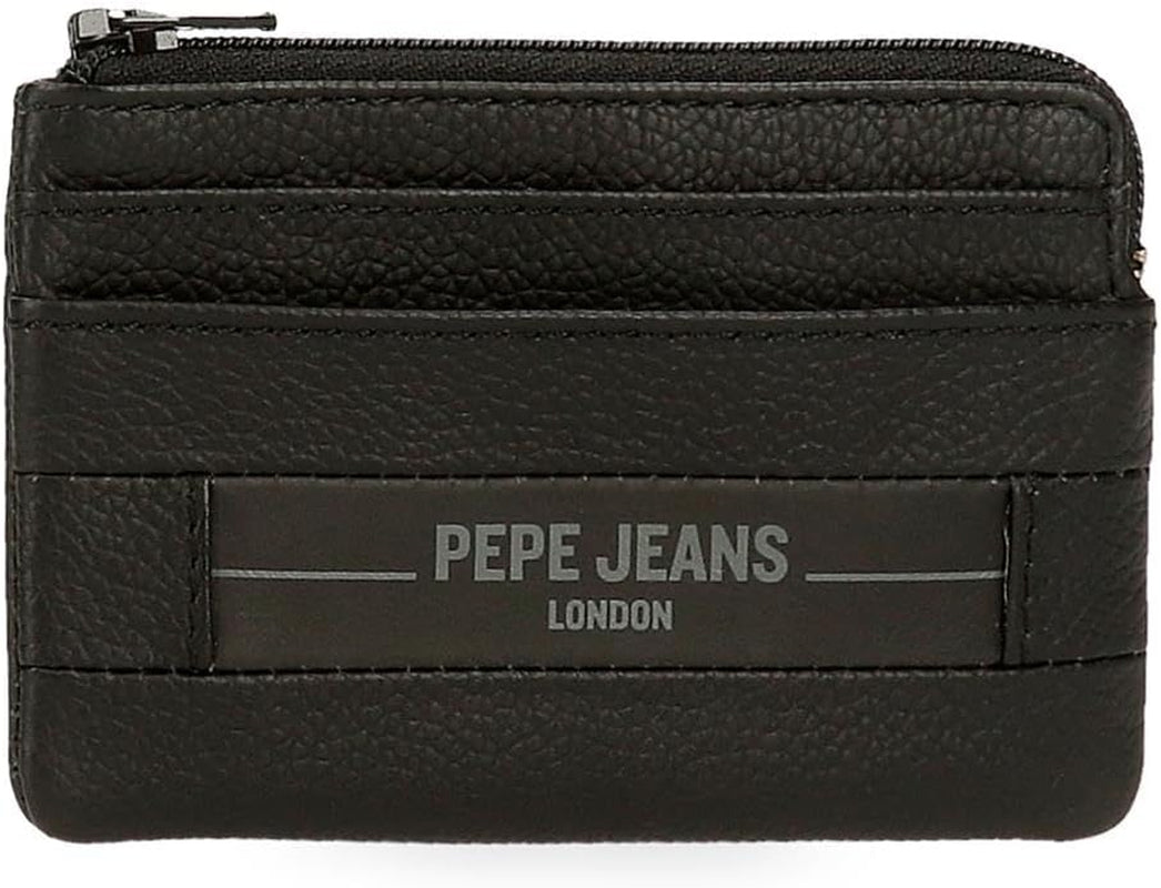 Carteras y monederos Pepe Jeans Checkbox de piel de vacuno, negro, marrón, azul y gris - Naty Shop