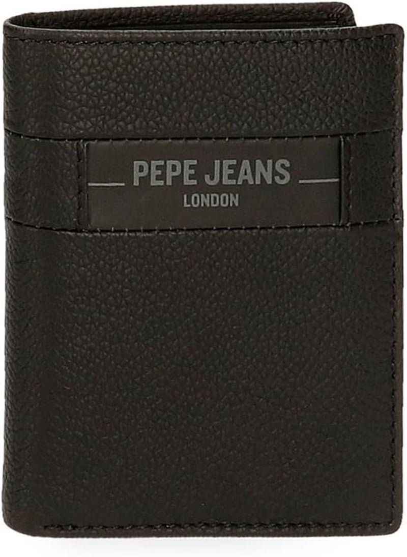 Carteras y monederos Pepe Jeans Checkbox de piel de vacuno, negro, marrón, azul y gris - Naty Shop