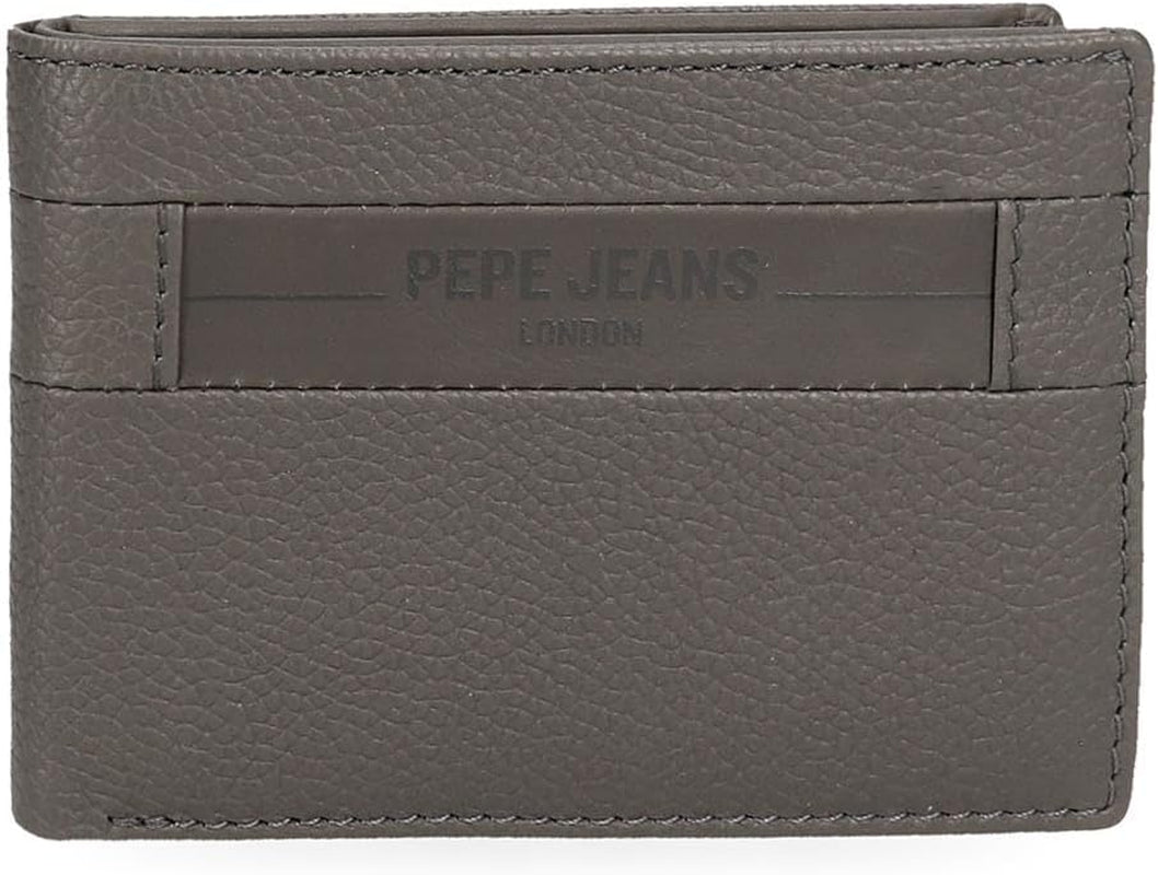 Carteras y monederos Pepe Jeans Checkbox de piel de vacuno, negro, marrón, azul y gris - Naty Shop