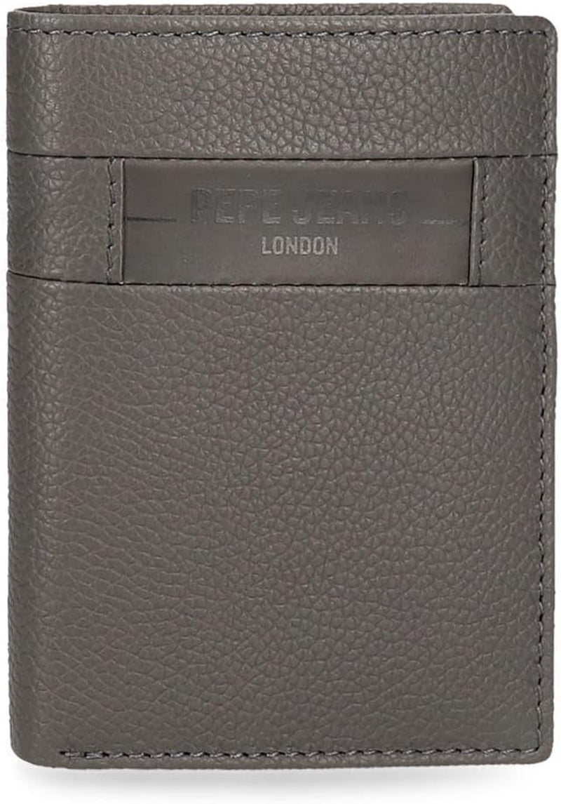 Pepe Jeans Checkbox Negro Marrón Azul Gris Carteras Y Monederos De Piel De Vaqueta Cartera Hombre Naty Shop Cartera Vertical Gris