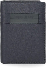 Cartera Hombre Pepe Jeans Checkbox Piel De Vaca Negro Marrón Azul Gris Cartera Hombre Naty Shop Cartera Vertical Azul