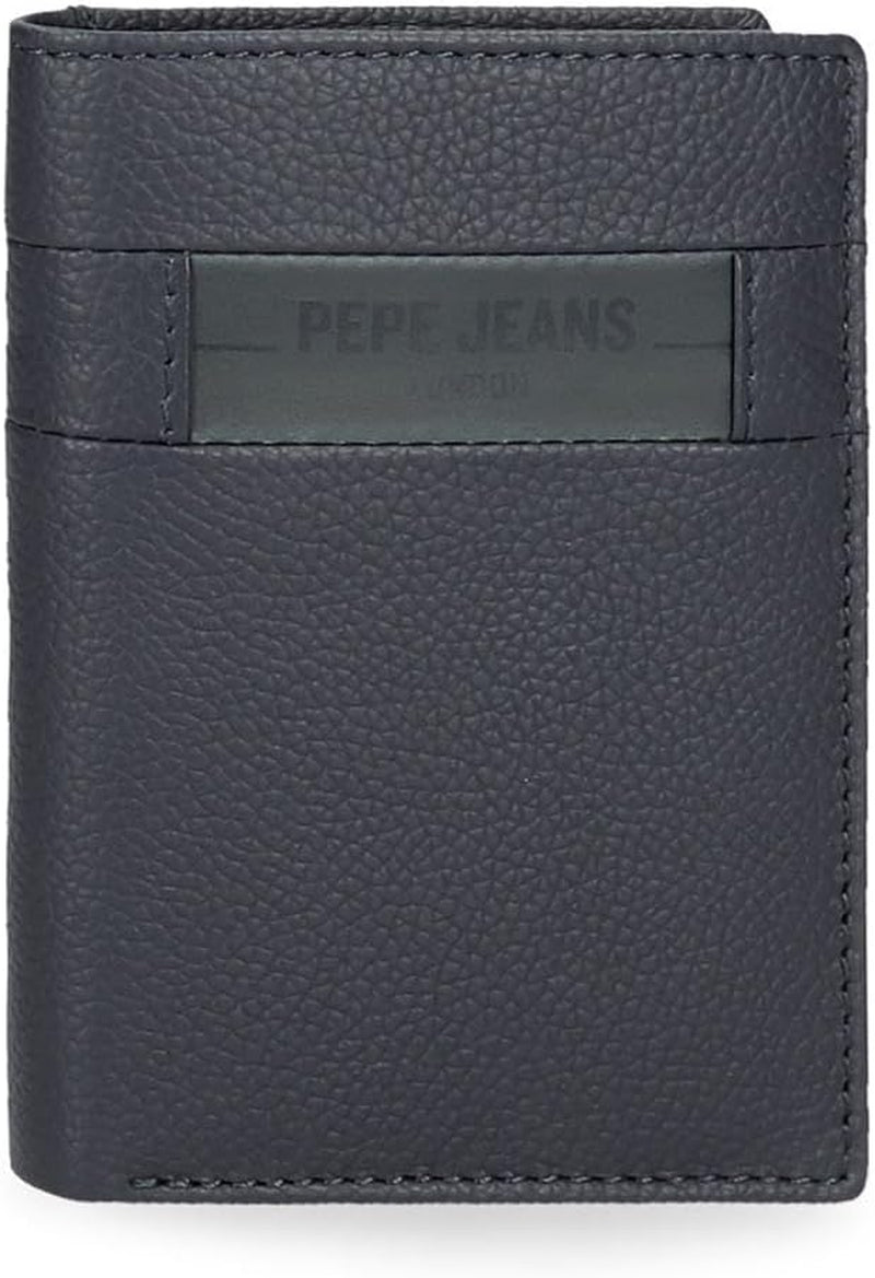 Cartera Hombre Pepe Jeans Checkbox Piel De Vaca Negro Marrón Azul Gris Cartera Hombre Naty Shop Cartera Vertical Azul