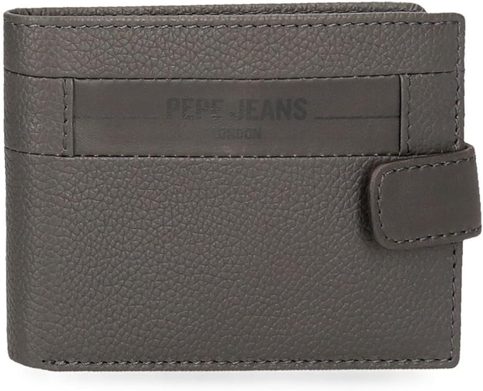 Cartera Hombre Pepe Jeans Checkbox Negro Marrón Azul Gris Piel Vaqueta Cartera Hombre Naty Shop Cartera Horizontal Gris
