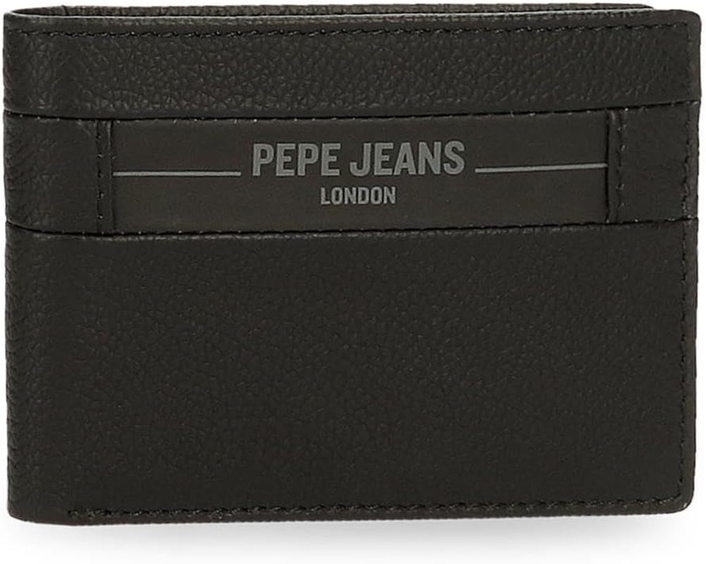 Carteras y monederos Pepe Jeans Checkbox de piel de vacuno, negro, marrón, azul y gris - Naty Shop