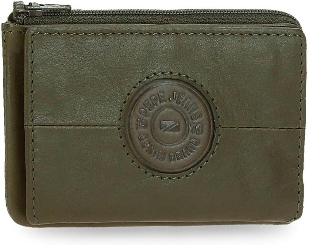 Carteras y monederos Pepe Jeans Cracker de piel de vacuno, negro, marrón, verde, varios tamaños Cartera de hombre Naty Shop Tarjetero verde