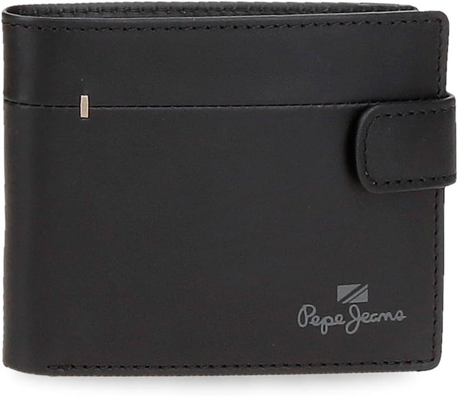 Carteras y monederos Pepe Jeans Staple de piel de vacuno, negro, marrón, azul marino, varias tallas Cartera de hombre Naty Shop Cartera vertical negra