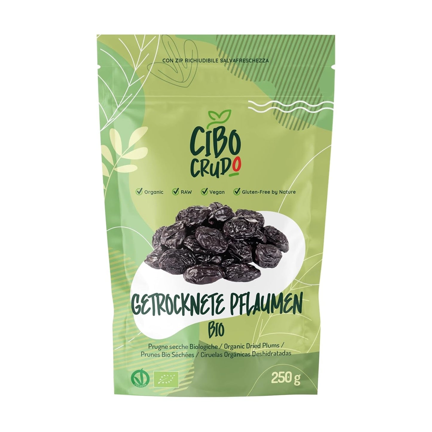 Ciruelas ecológicas secas y sin pepitas - 500g. Ciruelas crudas sin azufre, sin azúcares añadidos ni aditivos. Ciruelas pasas ecológicas como frutos secos aromáticos. Ciruelas sin hueso. Naty Shop productos deshidratados 250 G (1 paquete)