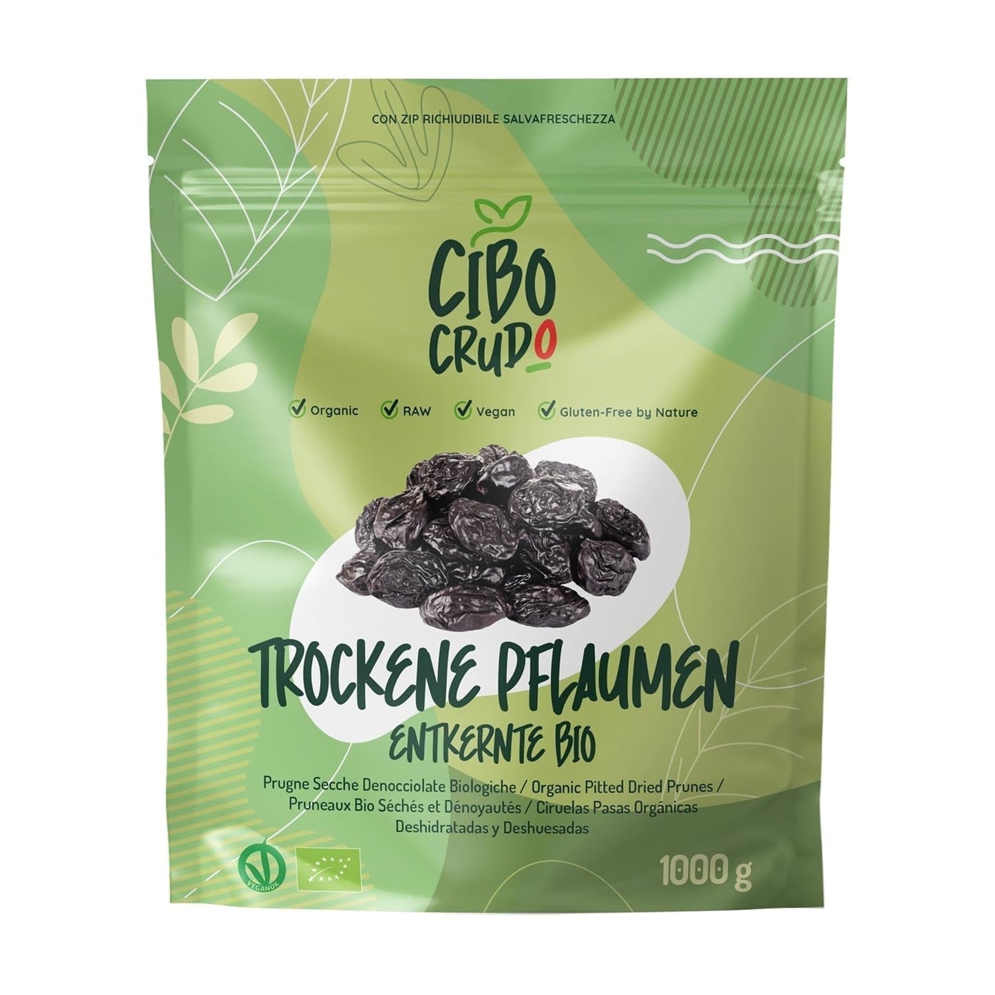 Ciruelas ecológicas secas y sin pepitas - 500g. Ciruelas crudas sin azufre, sin azúcares añadidos ni aditivos. Ciruelas pasas ecológicas como frutos secos aromáticos. Ciruelas sin hueso. Naty Shop productos deshidratados 1 kg (1 paquete)
