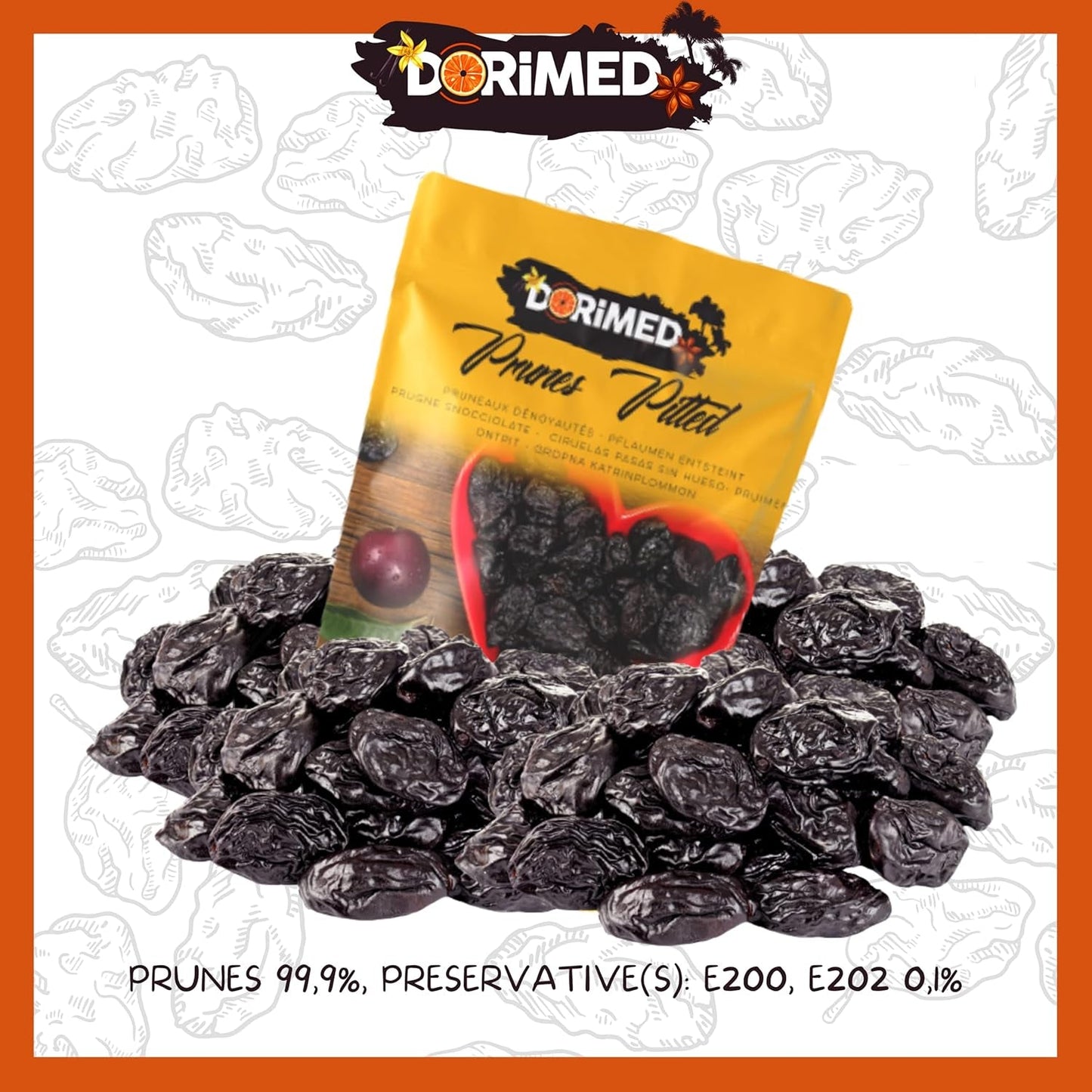 Ciruelas pasas 1 kg | Ciruelas sin hueso de Agen | Tierno, suave, sabroso y jugoso | Frutos secos enteros, grandes y sin azúcar | Rico en fibra y antioxidantes naturales Naty Shop productos deshidratados