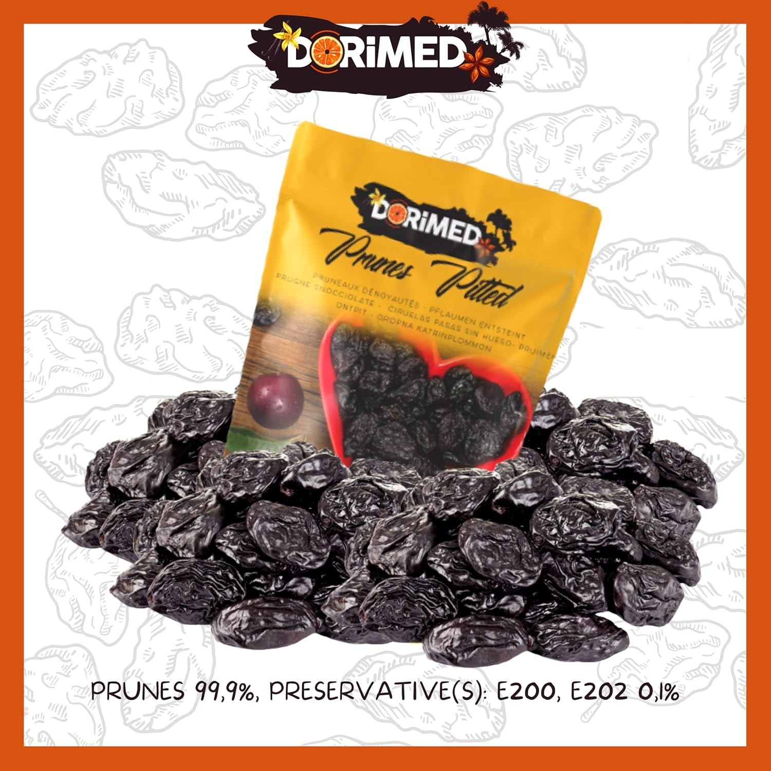 Ciruelas pasas 1 kg | Ciruelas sin hueso de Agen | Tierno, suave, sabroso y jugoso | Frutos secos enteros, grandes y sin azúcar | Rico en fibra y antioxidantes naturales Naty Shop productos deshidratados
