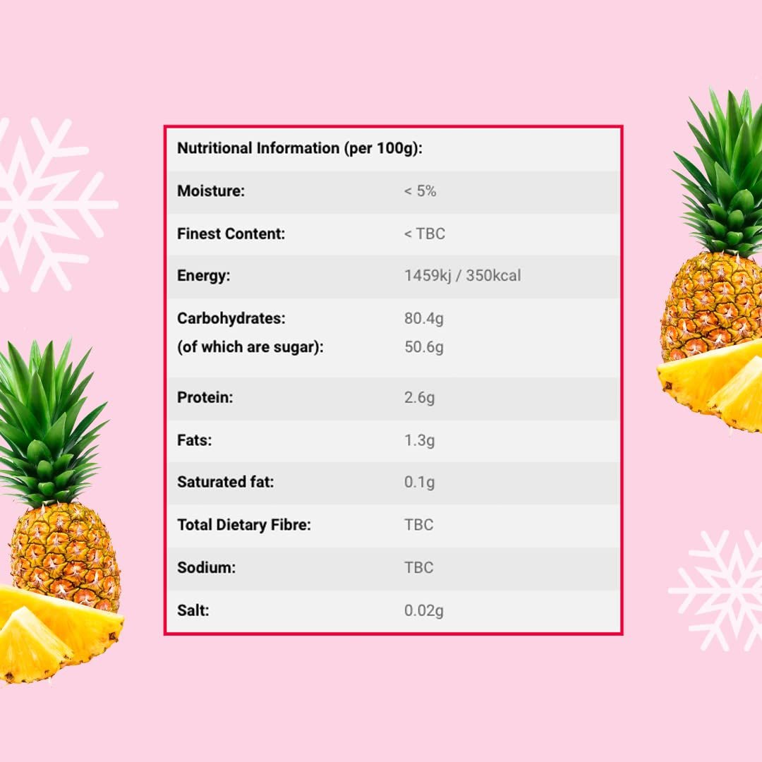 Piña liofilizada en polvo 100g - Fruta liofilizada en polvo - Piña liofilizada en polvo para batidos, yogures y repostería - Piña en polvo 100% natural sin aditivos Productos deshidratados Naty Shop