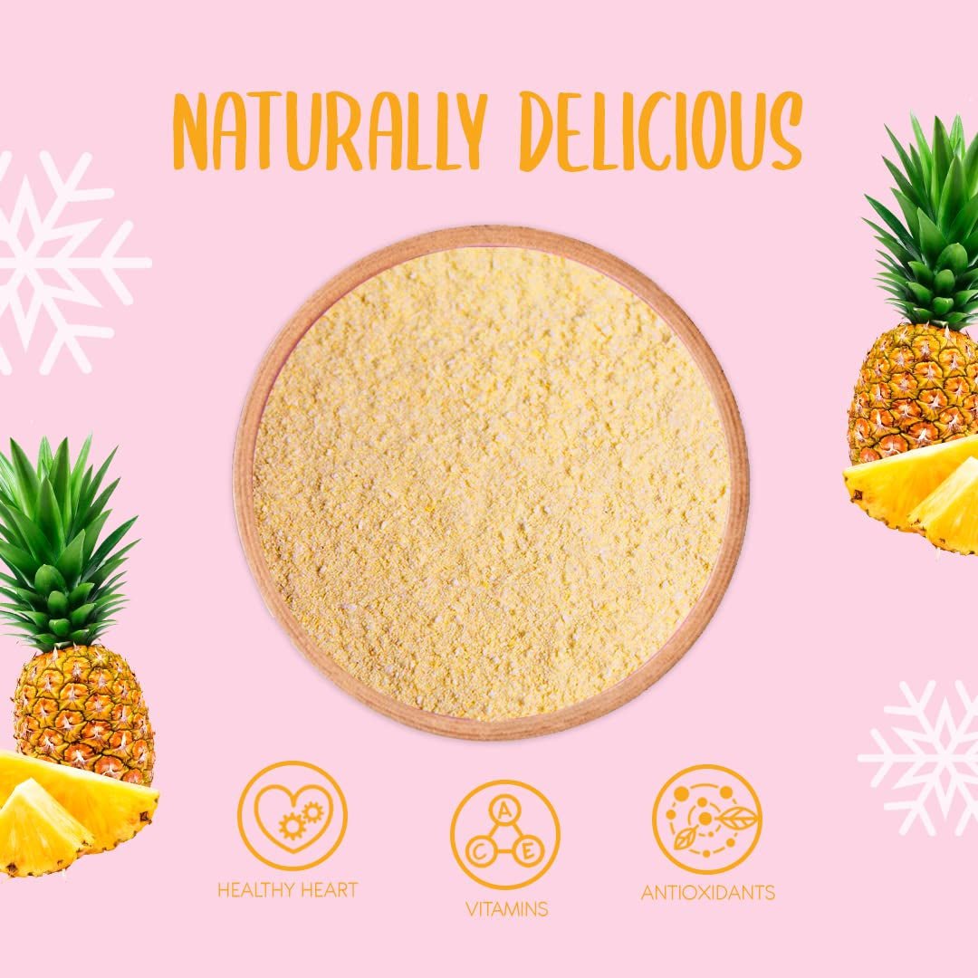 Piña liofilizada en polvo 100g - Fruta liofilizada en polvo - Piña liofilizada en polvo para batidos, yogures y repostería - Piña en polvo 100% natural sin aditivos Productos deshidratados Naty Shop