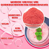 Fresa en polvo 120g - Fresas 100% naturales Liofilizadas, sin aditivos Fácil mezcla Fresas liofilizadas nutritivas para helados, tartas, batidos, bebidas, saborizantes en polvo Productos deshidratados Naty Shop