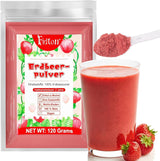 Fresa en polvo 120g - Fresas 100% naturales Liofilizadas, sin aditivos Fácil de mezclar Fresas liofilizadas nutritivas para helados, tartas, batidos, bebidas, aromatizantes en polvo Productos deshidratados Naty Shop Fresas 120G