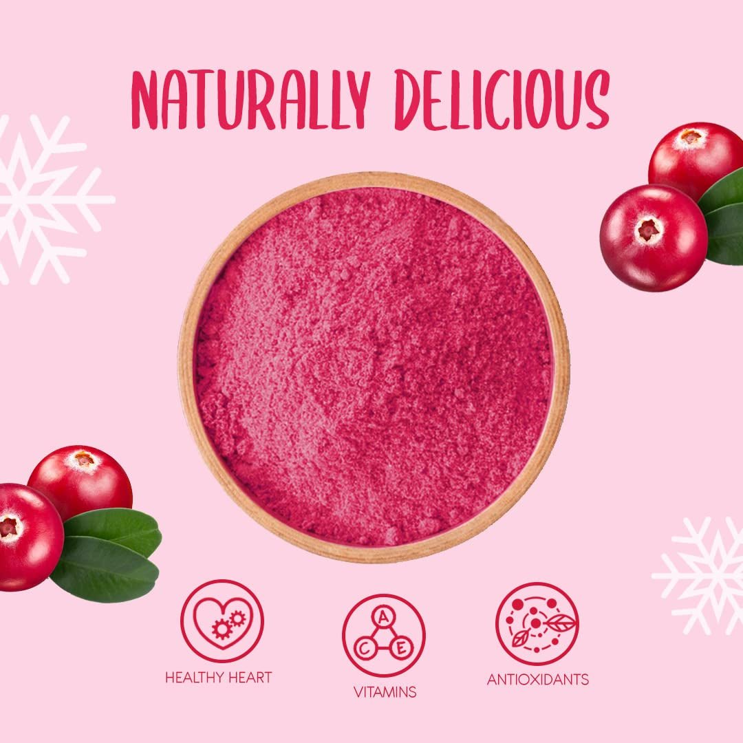 Arándano liofilizado en polvo 250g - Fruta liofilizada en polvo - Arándano rojo liofilizado en polvo para repostería, batidos y muesli - Arándano rojo en polvo 100% natural sin aditivos Productos deshidratados Naty Shop