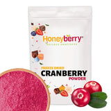 Arándano rojo liofilizado en polvo 250g - Frutas liofilizadas en polvo - Arándano rojo liofilizado en polvo para repostería, batidos y muesli - Arándano rojo en polvo 100% natural sin aditivos Productos deshidratados Naty Shop 250G