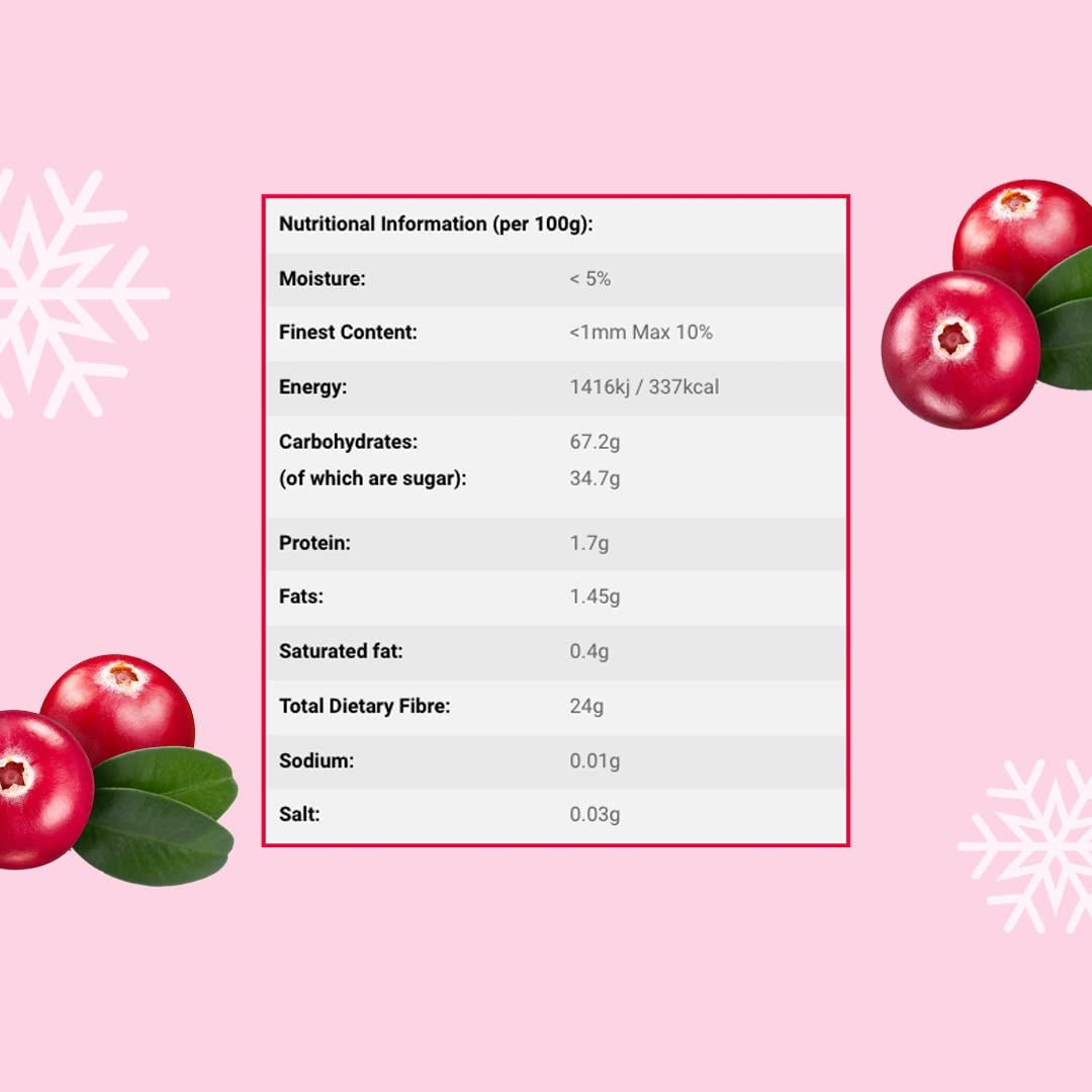 Arándano liofilizado en polvo 250g - Fruta liofilizada en polvo - Arándano rojo liofilizado en polvo para repostería, batidos y muesli - Arándano rojo en polvo 100% natural sin aditivos Productos deshidratados Naty Shop