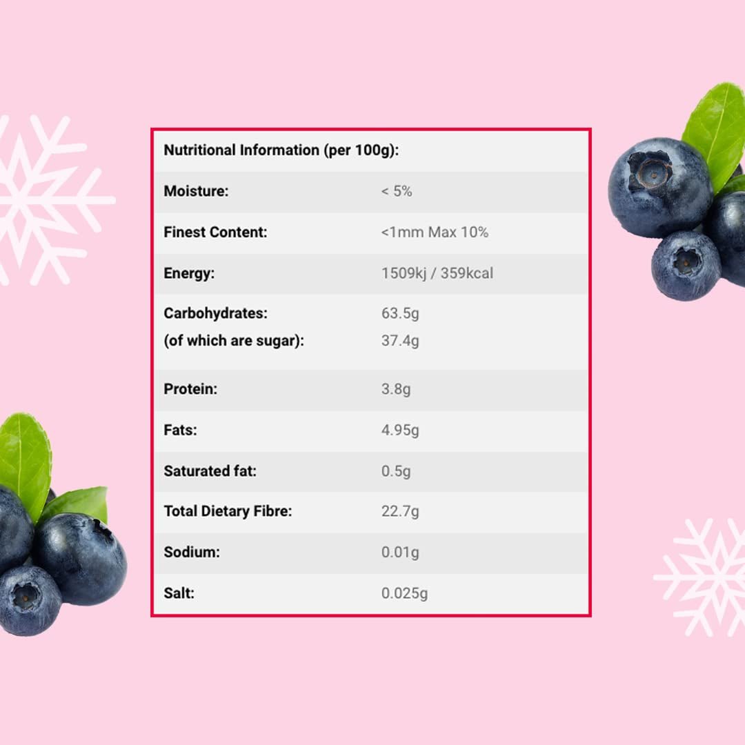 Arándanos silvestres liofilizados en polvo 100g - Frutos liofilizados en polvo - Arándanos silvestres liofilizados en polvo para repostería, batidos y muesli - Arándanos naturales en polvo sin aditivos Productos deshidratados Mi tienda