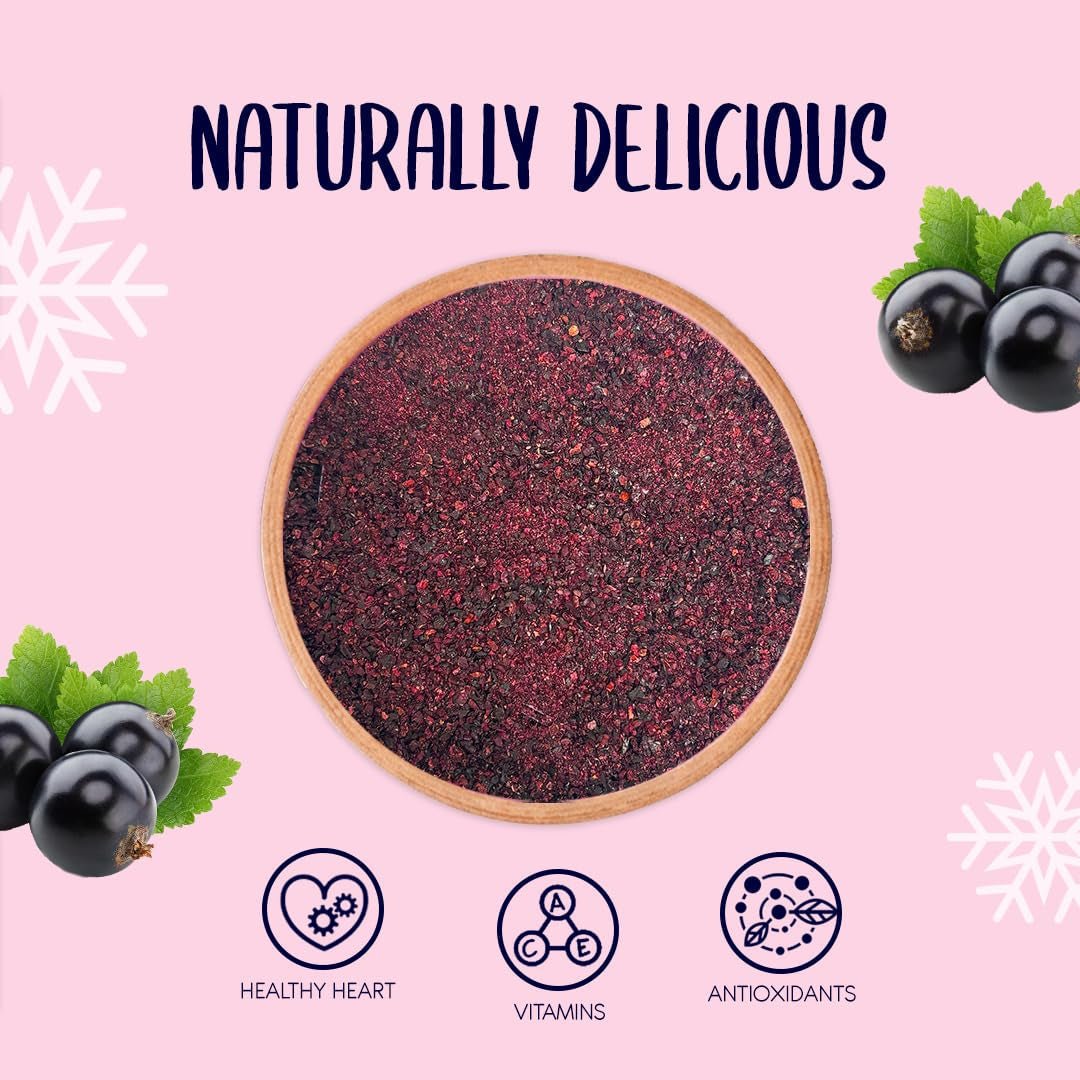 Grosella negra liofilizada en polvo 100g - Frutas liofilizadas en polvo - Grosella negra en polvo para batidos y repostería - Grosella negra en polvo natural sin aditivos Productos deshidratados Naty Shop