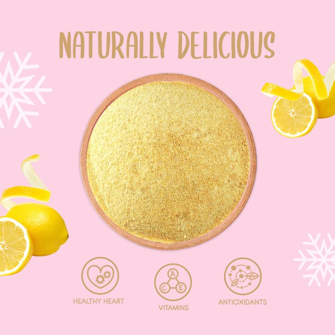 Cáscara de limón liofilizada en polvo 100g - Fruta liofilizada en polvo - Limón en polvo liofilizado para repostería, batidos y té - Limón en polvo 100% natural sin aditivos Productos deshidratados Naty Shop