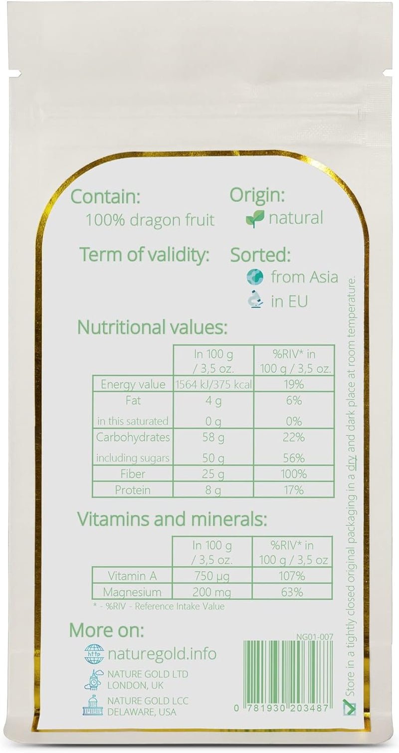 Fruta del dragón liofilizada en polvo | 250g 100% natural y vegano | sin OGM | sin azúcar y sin aditivos ~*~ Naty Shop productos deshidratados