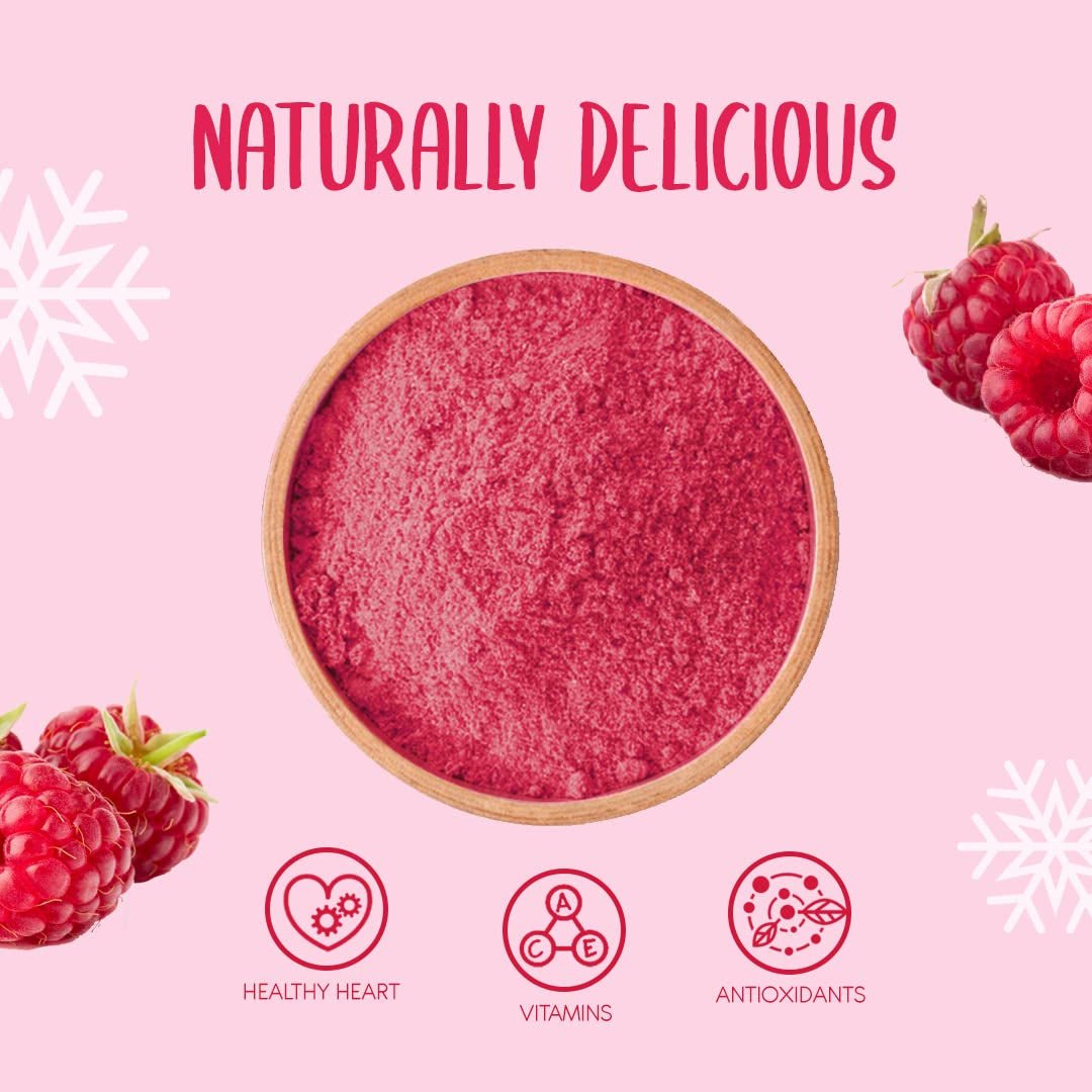 Frambuesa liofilizada en polvo 100g - Fruta liofilizada en polvo - Frambuesa liofilizada en polvo para repostería, batidos y muesli - Frambuesa en polvo 100% natural sin aditivos Productos deshidratados Naty Shop