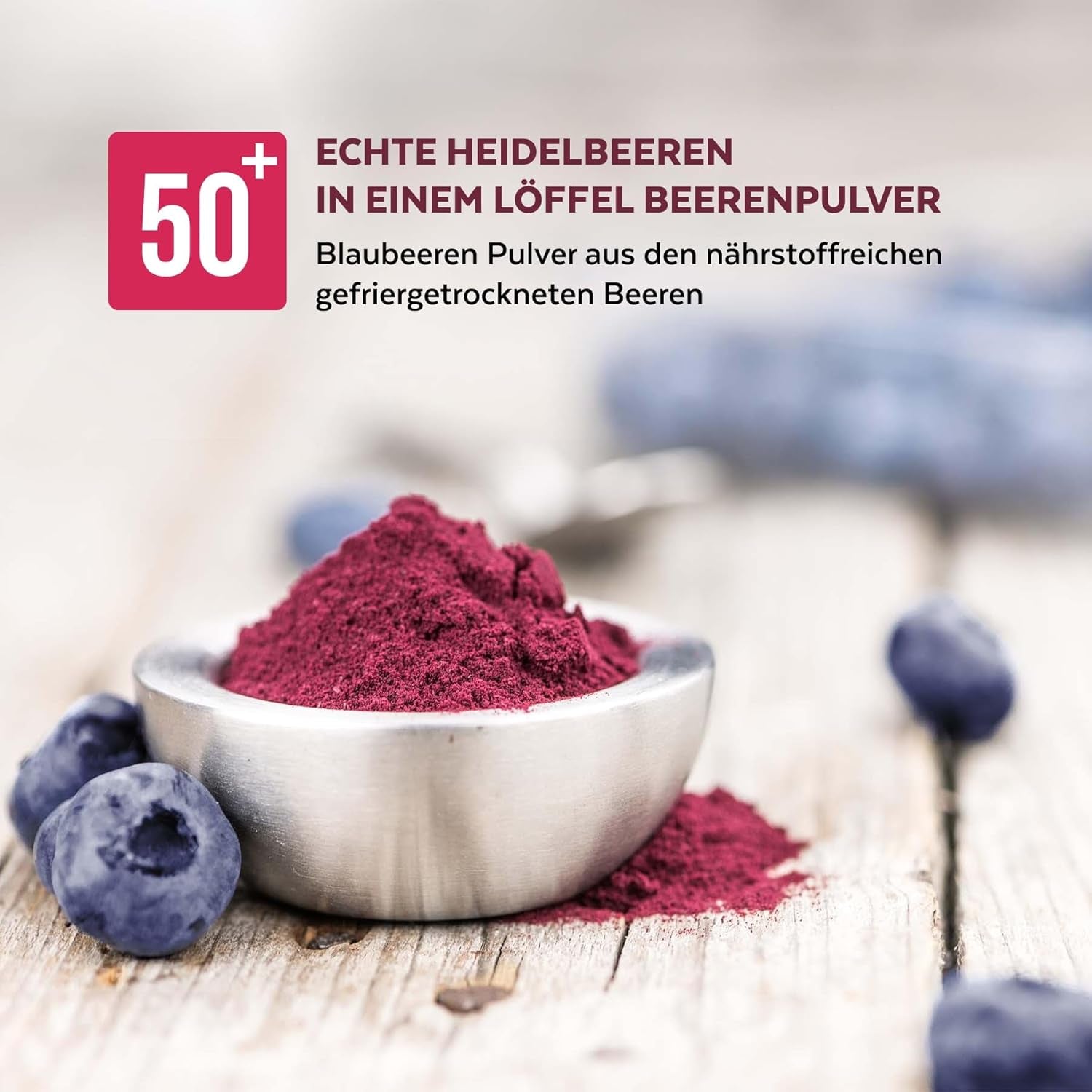 Arándanos Silvestres Orgánicos en Polvo, Arándanos Enteros Liofilizados, 100% Calidad de Alimentos Crudos, Ricos en Antioxidantes y Vitamina C, Sin Azúcares Añadidos, Cosechados en el Norte de Europa Productos Secos Naty Shop