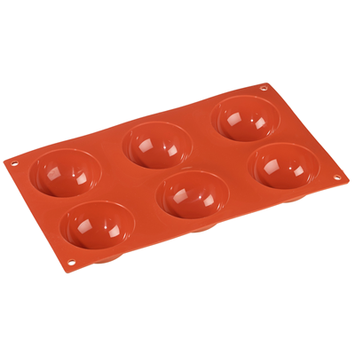 Forma De Silicona Hemisferios 6 Cavidades - Resistente Hasta -60°C Hasta 230°C Apto Para Microondas Horno Congelador Lavavajillas