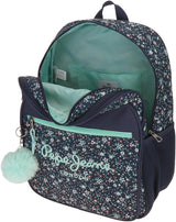 Pepe Jeans Mochila escolar Alenka con carro, azul, 30 x 40 x 12 cm, poliéster, 14,4 l, azul, mochila escolar con carro Mochilas y carteras premium Naty Shop