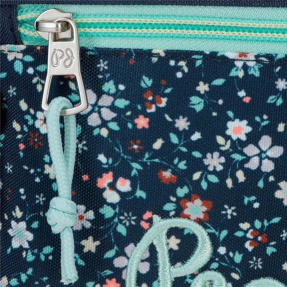 Pepe Jeans Mochila escolar Alenka con carro, azul, 30 x 40 x 12 cm, poliéster, 14,4 l, azul, mochila escolar con carro Mochilas y carteras premium Naty Shop