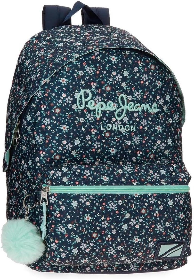 Pepe Jeans Mochila Escolar Alenka con Carro, Azul, 30 x 40 x 12 cm, Poliéster, 14,4 L, Azul, Mochila Escolar con Carro Mochilas y Carteras Premium Naty Shop Mochila 42