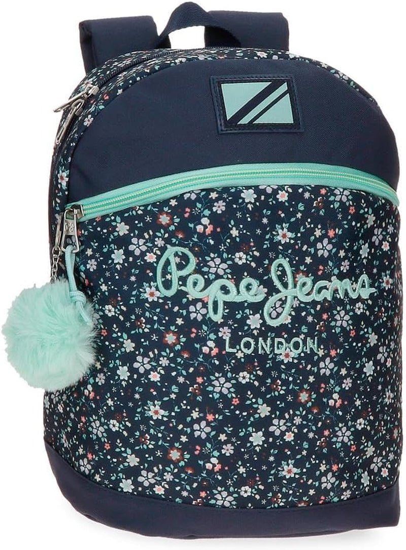 Pepe Jeans Mochila Escolar Alenka con Carro, Azul, 30 x 40 x 12 cm, Poliéster, 14,4 L, Azul, Mochila Escolar con Carro Mochilas y Carteras Premium Naty Shop Lässiger Mochila