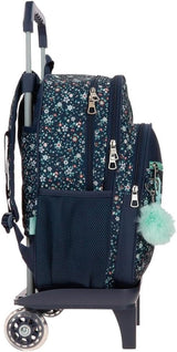 Pepe Jeans Mochila escolar Alenka con carro, azul, 30 x 40 x 12 cm, poliéster, 14,4 l, azul, mochila escolar con carro Mochilas y carteras premium Naty Shop