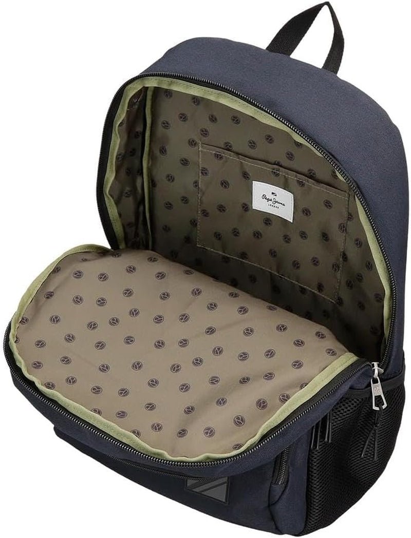 Pepe Jeans Mochila Escolar Cromwell, Doble Compartimento, Negro, 33 x 46 x 15 cm, Poliéster, 22,77 L, Negro, Talla Única, Mochila Escolar con Doble Compartimento Mochilas y Carteras Premium Naty Shop